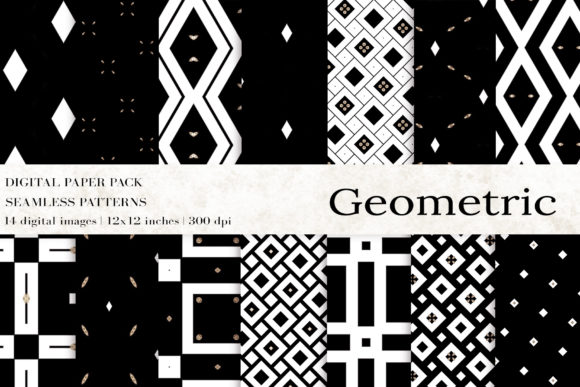 Black White Geometric Digital Papers: A Versatile Design Resource for Modern Creators