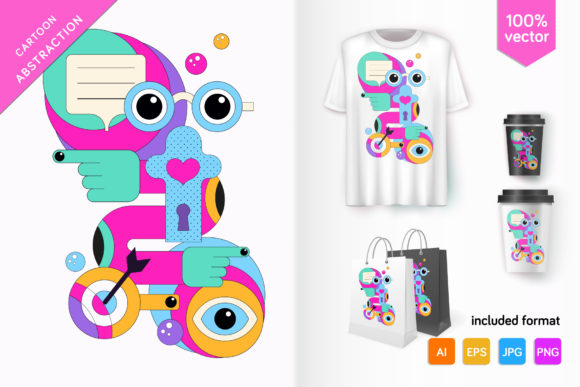 Cartoon Geometric Art_3: A Versatile Design Resource for Creative Projects