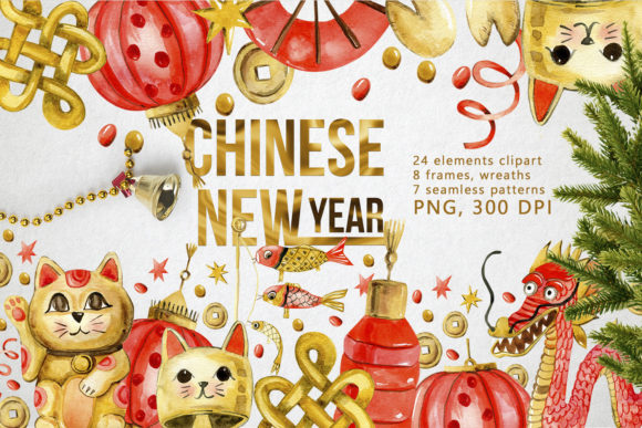 Chinese New Year Illustration for Creative Projects