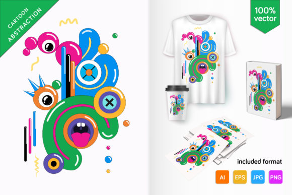 Geometric Cartoon Abstraction_2: A Versatile Design Resource for Creative Projects