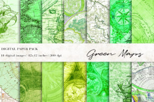 Green Maps Digital Papers, Vintage Maps