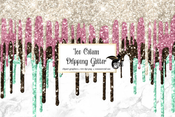 Ice Cream Dripping Glitter Overlays: A Creative Digital Resource