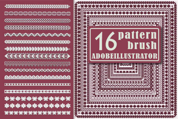 Lace Braid Pattern Brushes for Adobe Illustrator
