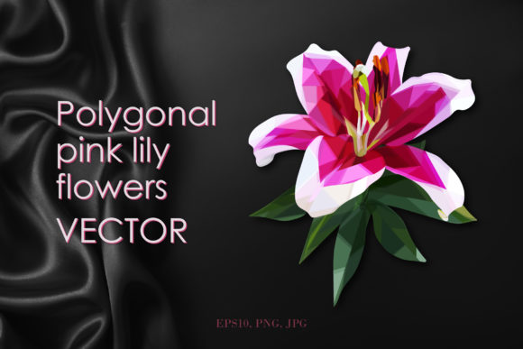Polygonal Pink Lilies: A Versatile Design Element for Modern Workflows