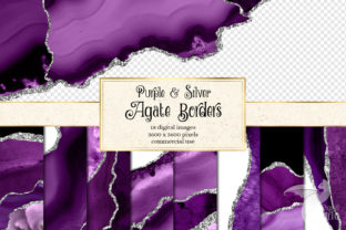 Purple and Silver Agate Borders: A Versatile Digital Design Resource