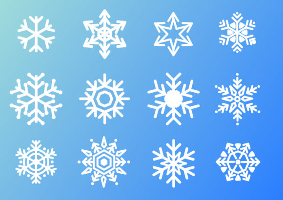Set of Ornamental Snowflakes: A Versatile Digital Design for Creative and Professional Use