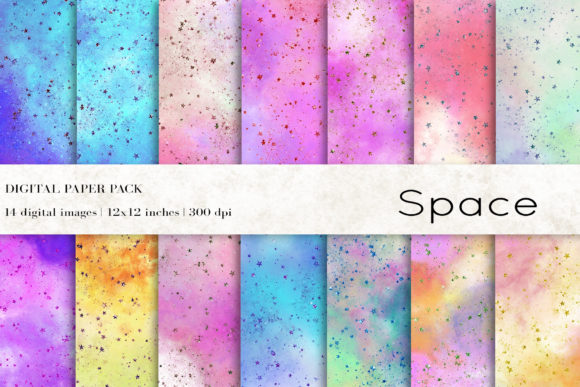Space Digital Papers, Galaxy Background