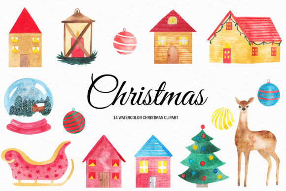 Watercolor Christmas Clipart for Creative Projects